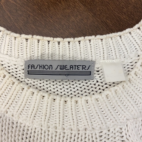 Vintage Pastel Floral Embroidered Cable Knit Crewneck Grandma Sweater - Picture 6 of 11